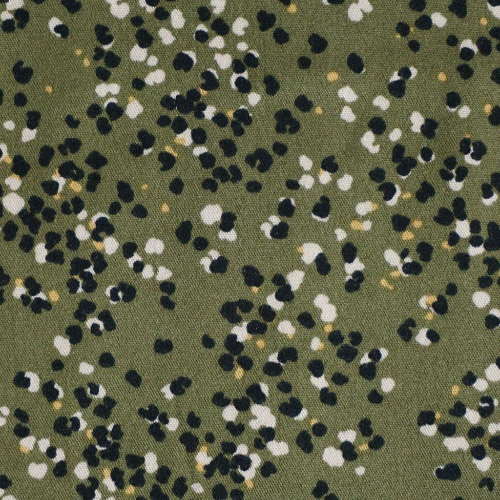 Viskose Stretch Druck Sprenkel auf grün